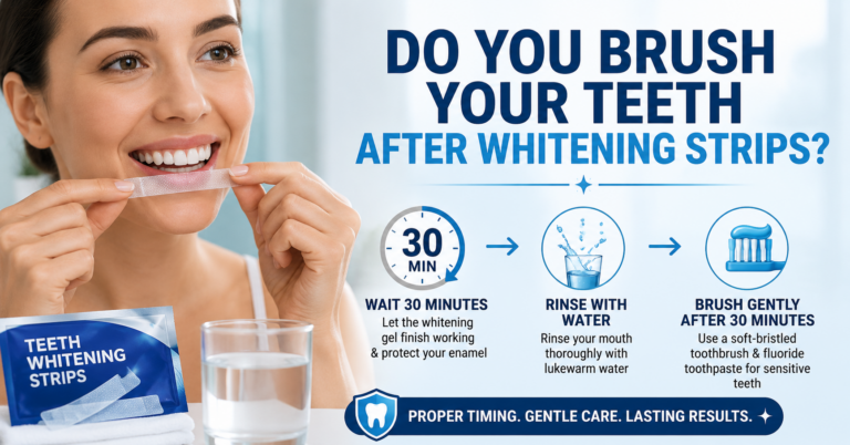 do you brush your teeth after whitening strips​